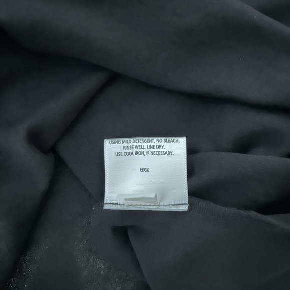 Eileen Fisher Black Silk Long Sleeve Top - Picture 5 of 5